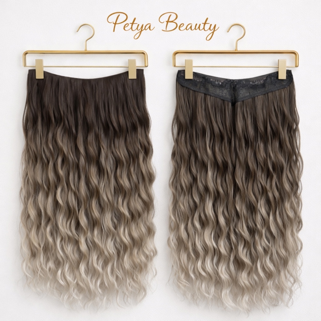 Екстеншън на цял ред в цвят - ОМБРЕ РУСО, ВЪЛНИ