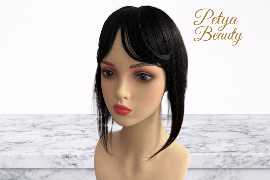 Тупе - 100% естествен косъм – Модел МИНИ - Черно 35см