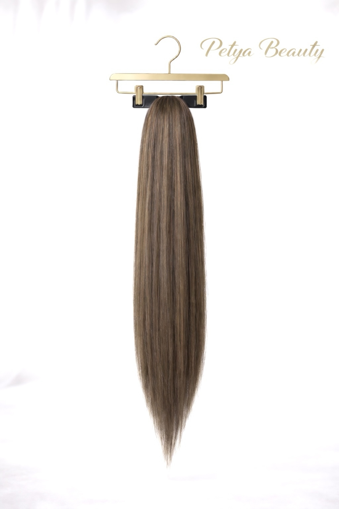 PREMIUM - Опашка с шнола - Лешниково кафяво с кичури