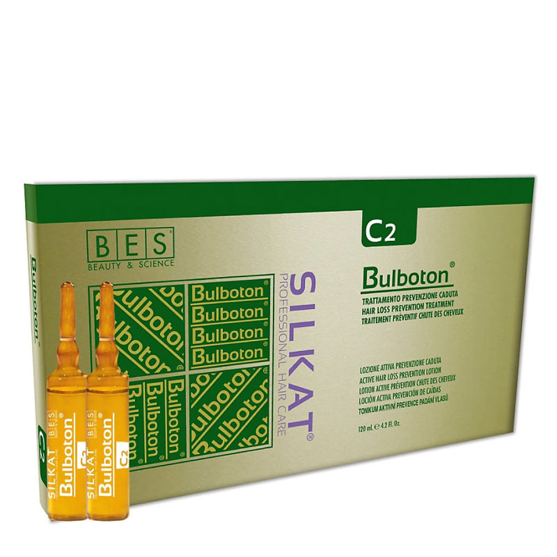 Ампули против косопад BES Silkat Bulboton – укрепващ лосион за коса - 12 × 10 ml