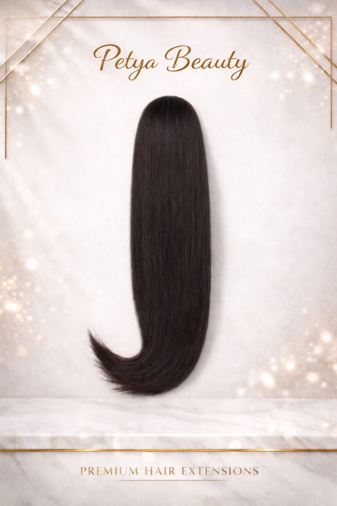 PREMIUM - Луксозна опашка - ТЪМЕН ШОКОЛАД 55см /мрежа и ластик/