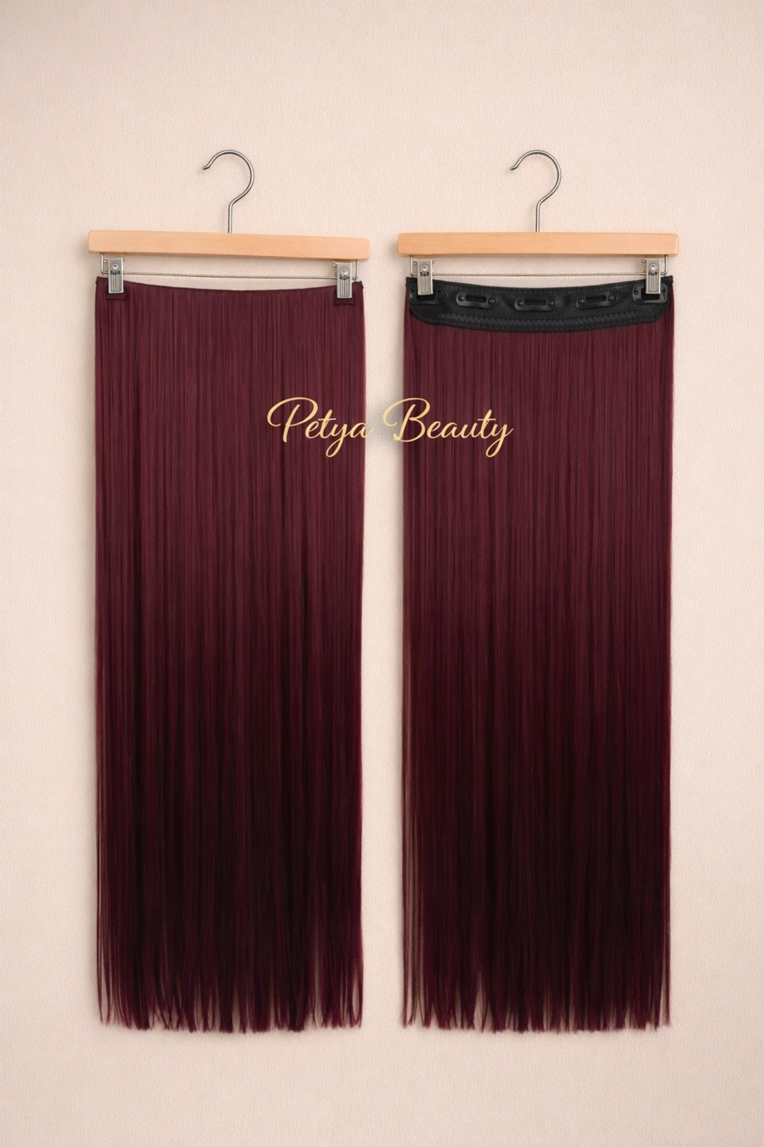 Екстеншън на цял ред - БУРГУНДИ - 75см.