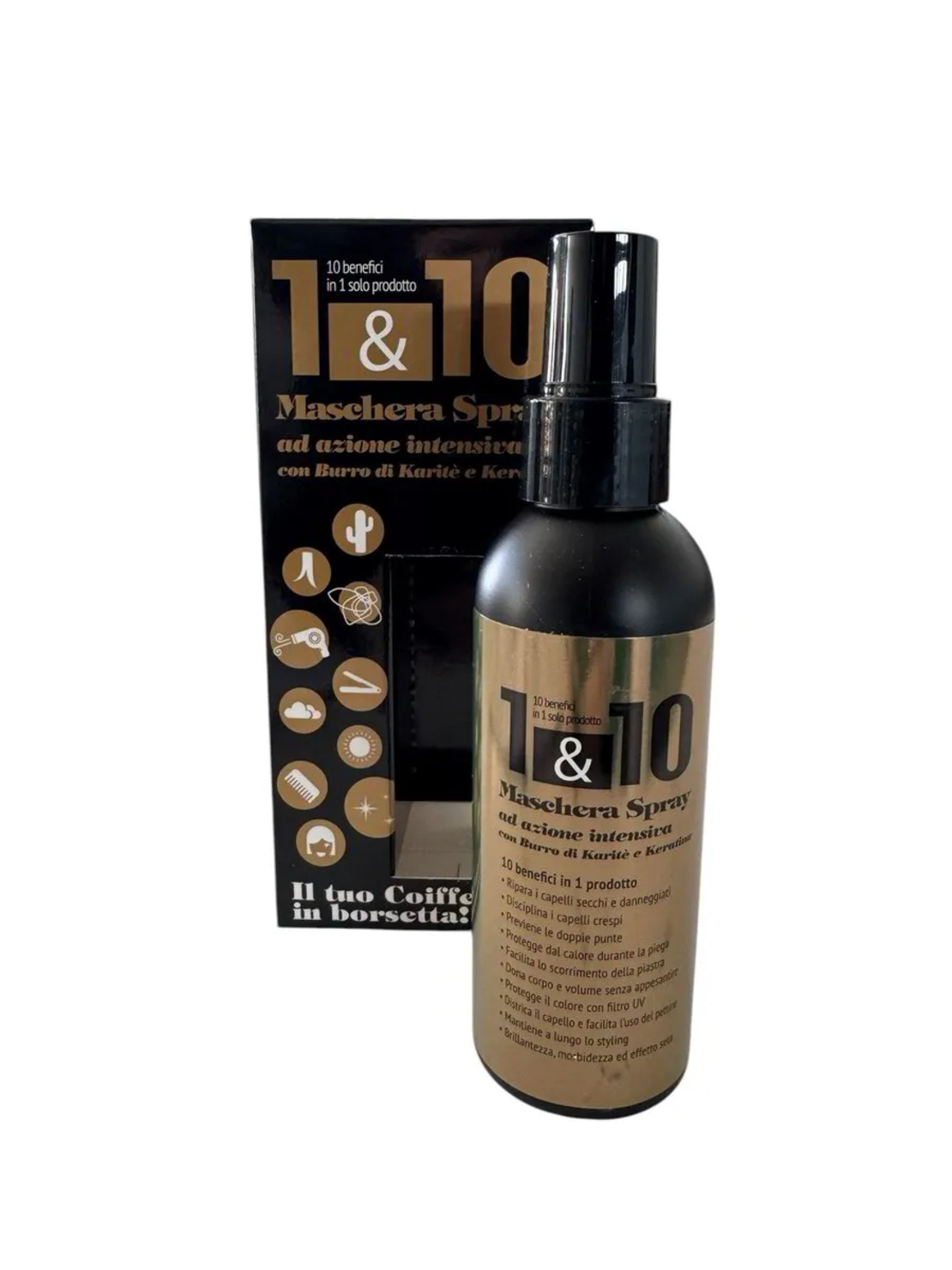 Силно възстановяващ спрей реконструктор с 10 действия BioLife Maschera Spray 1 & 10 Gold (150 ml)