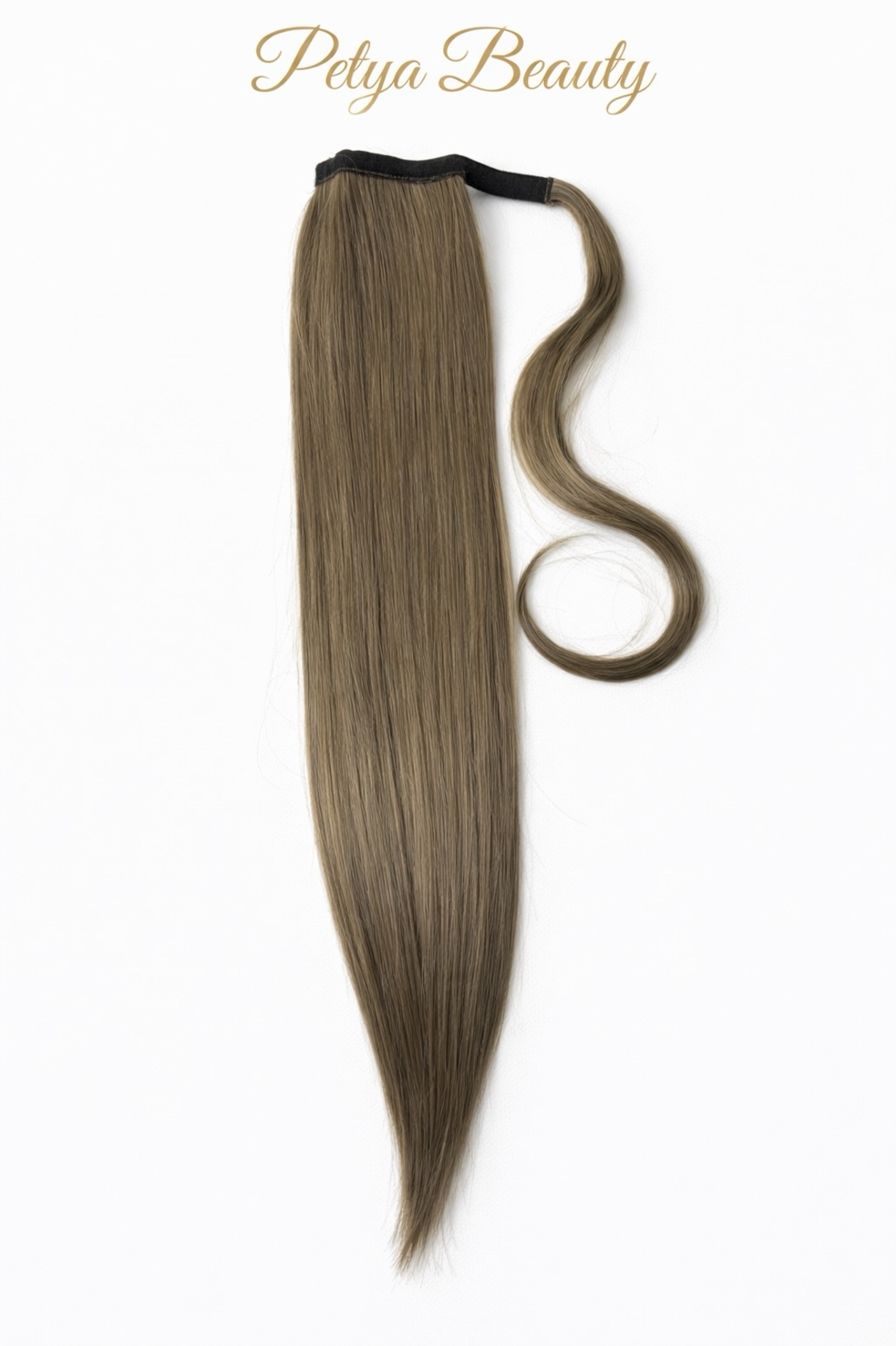 Опашка с лента/кичур - Светло кафяво с руси кичури