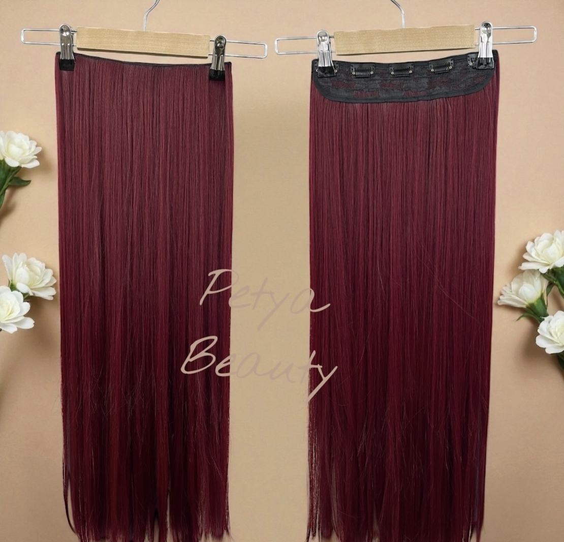 Екстеншън на цял ред - БУРГУНДИ - 75см.