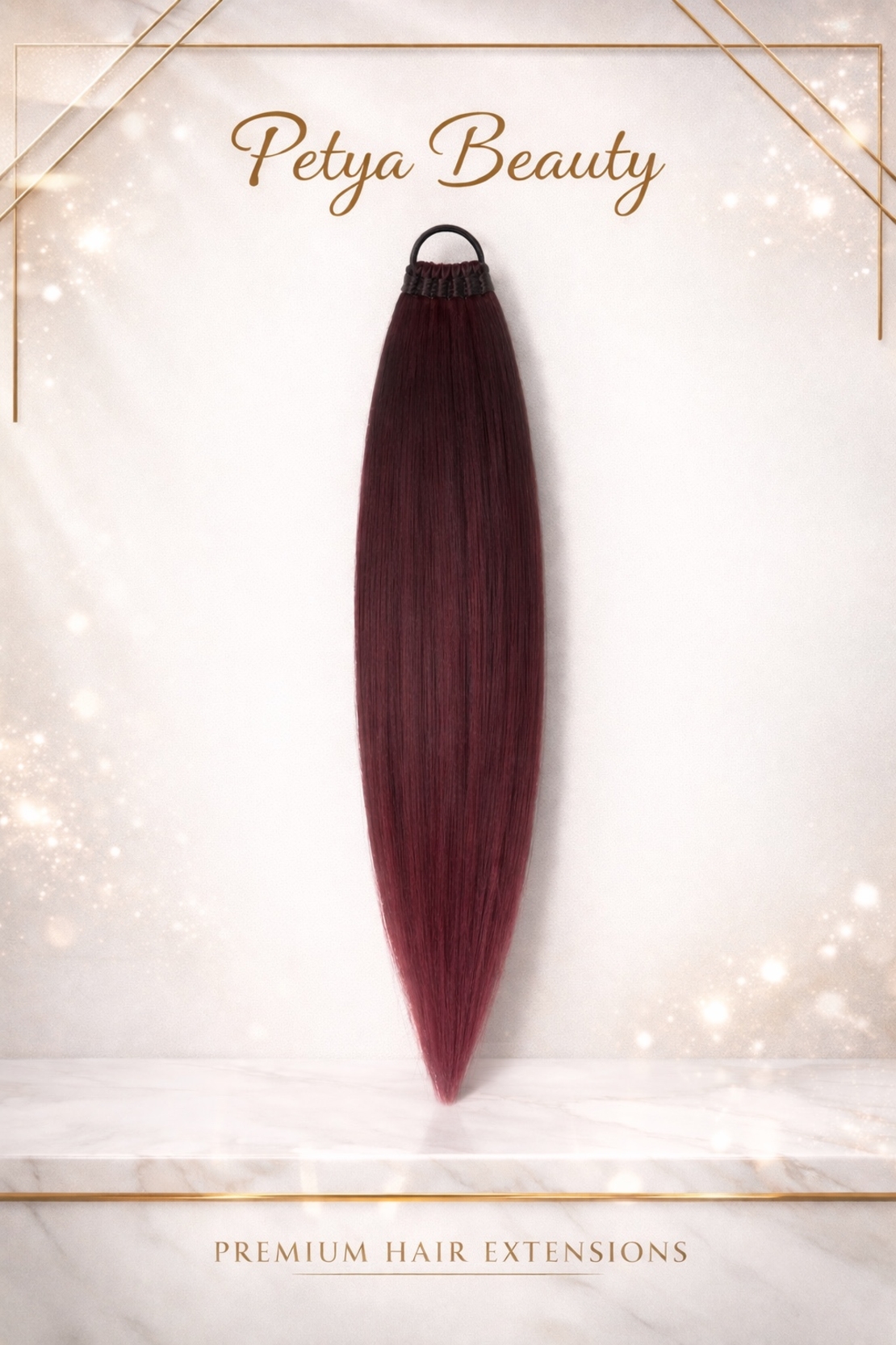 Опашка с ластик - Винено омбре (РЪЧНА изработка)