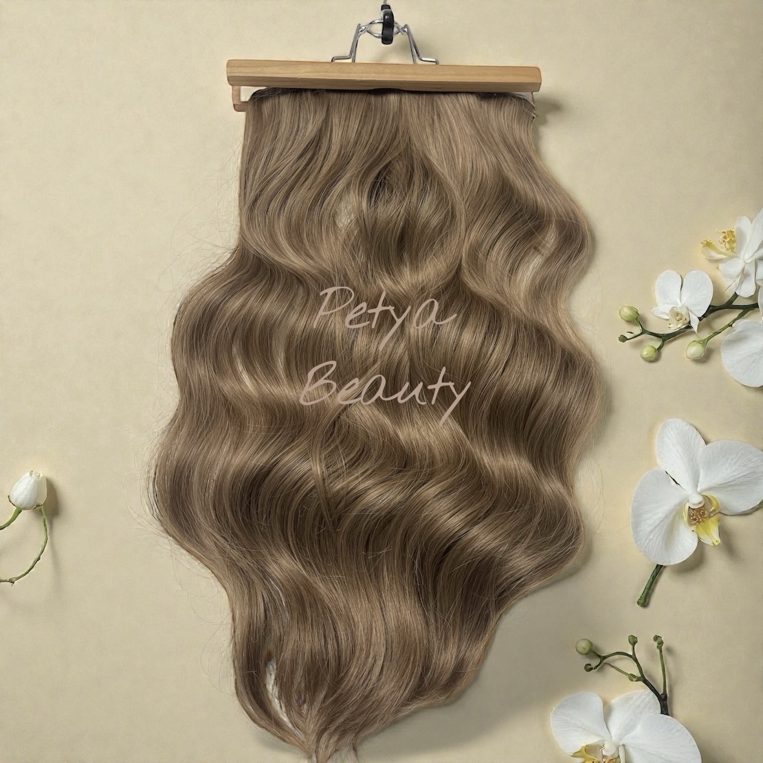 Комплект екстеншън от 4 части в цвят - Бежово русо ( ВЪЛНИ)