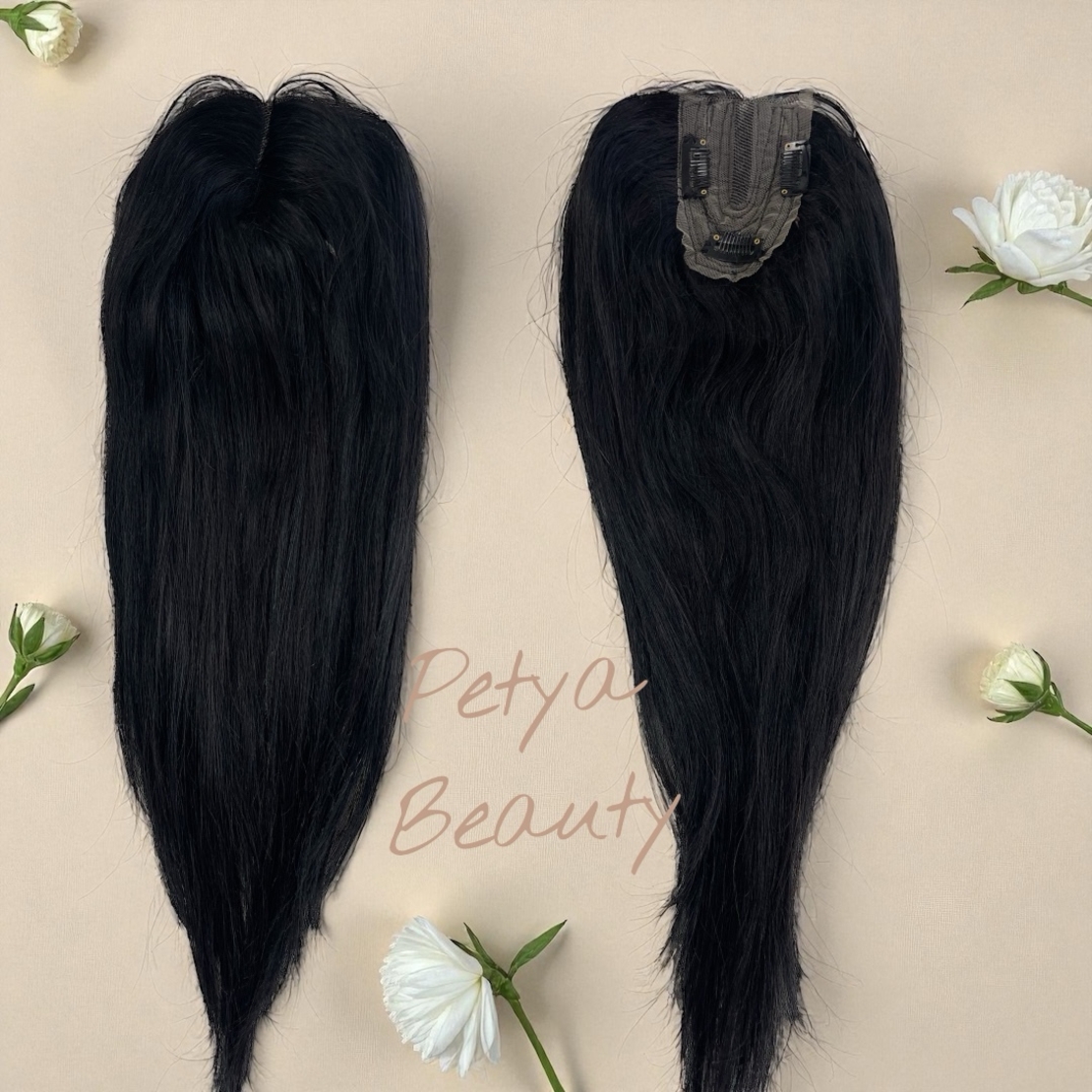 Тупе - 100% естествен косъм - ЧЕРНО - 45см