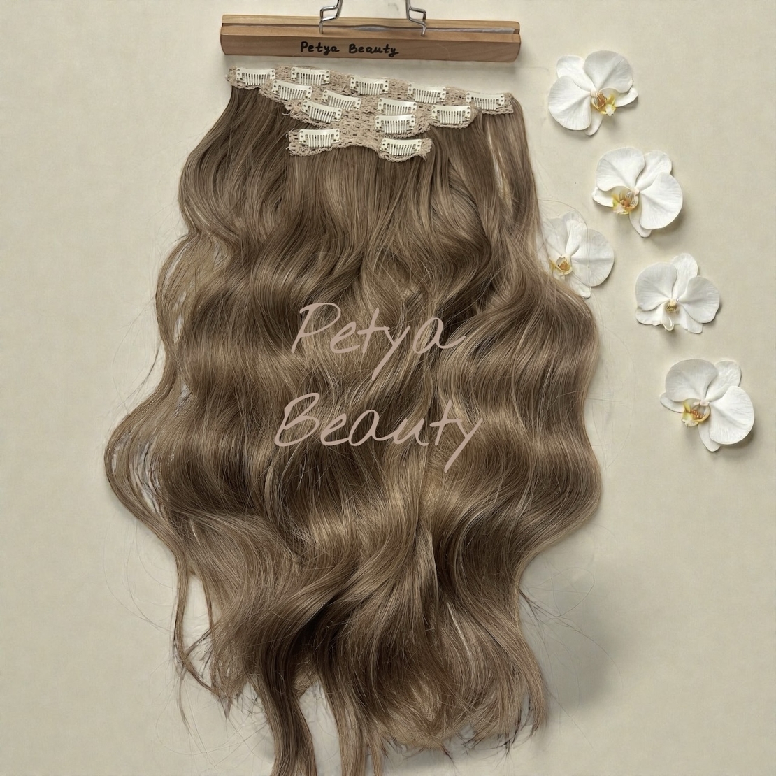 Комплект екстеншън от 4 части в цвят - Бежово русо ( ВЪЛНИ)