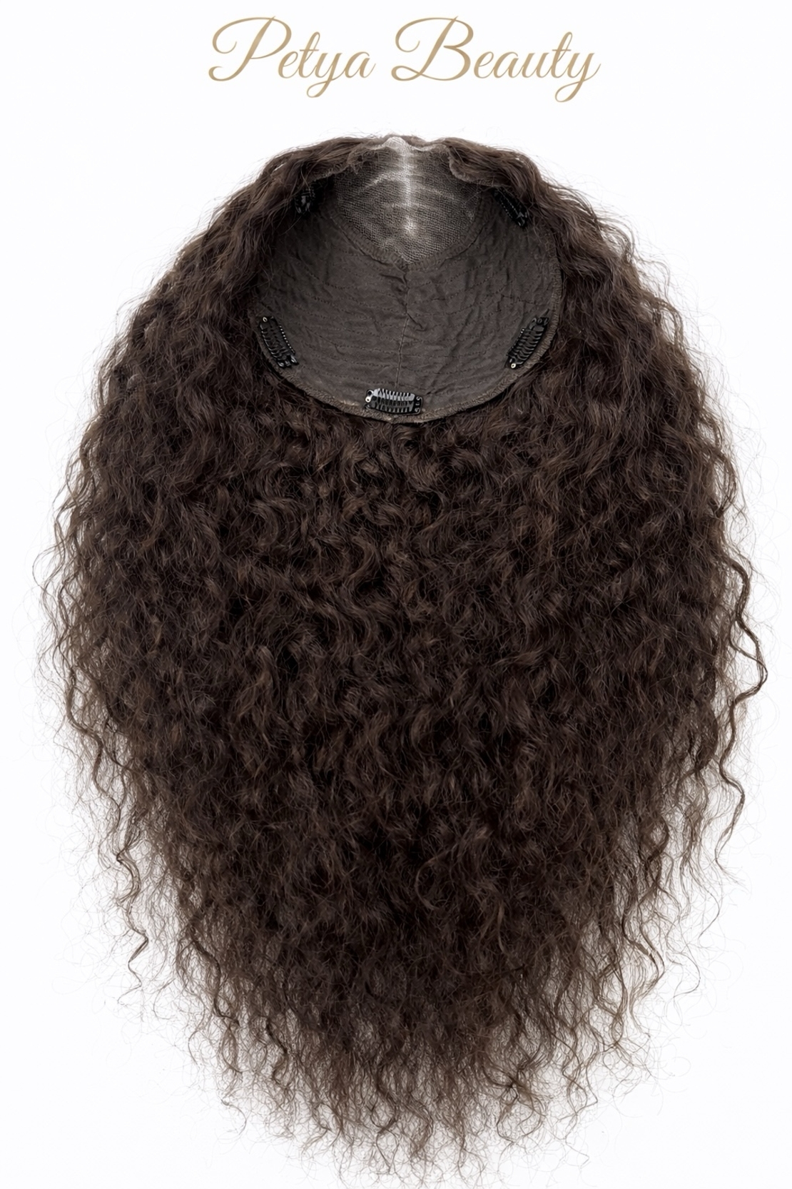 /ПРЕМИУМ/ Тупе - 100% естествен косъм - Натурално кафяво (къдрици)