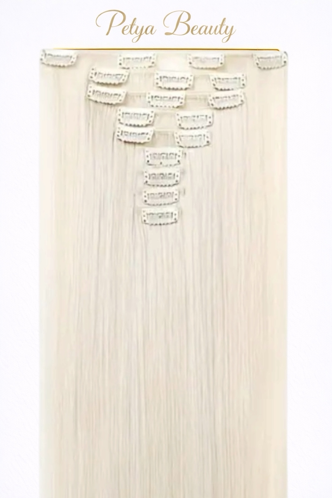 Комплект екстеншън от 9 части - БЯЛО ПЕПЕЛНО РУСО