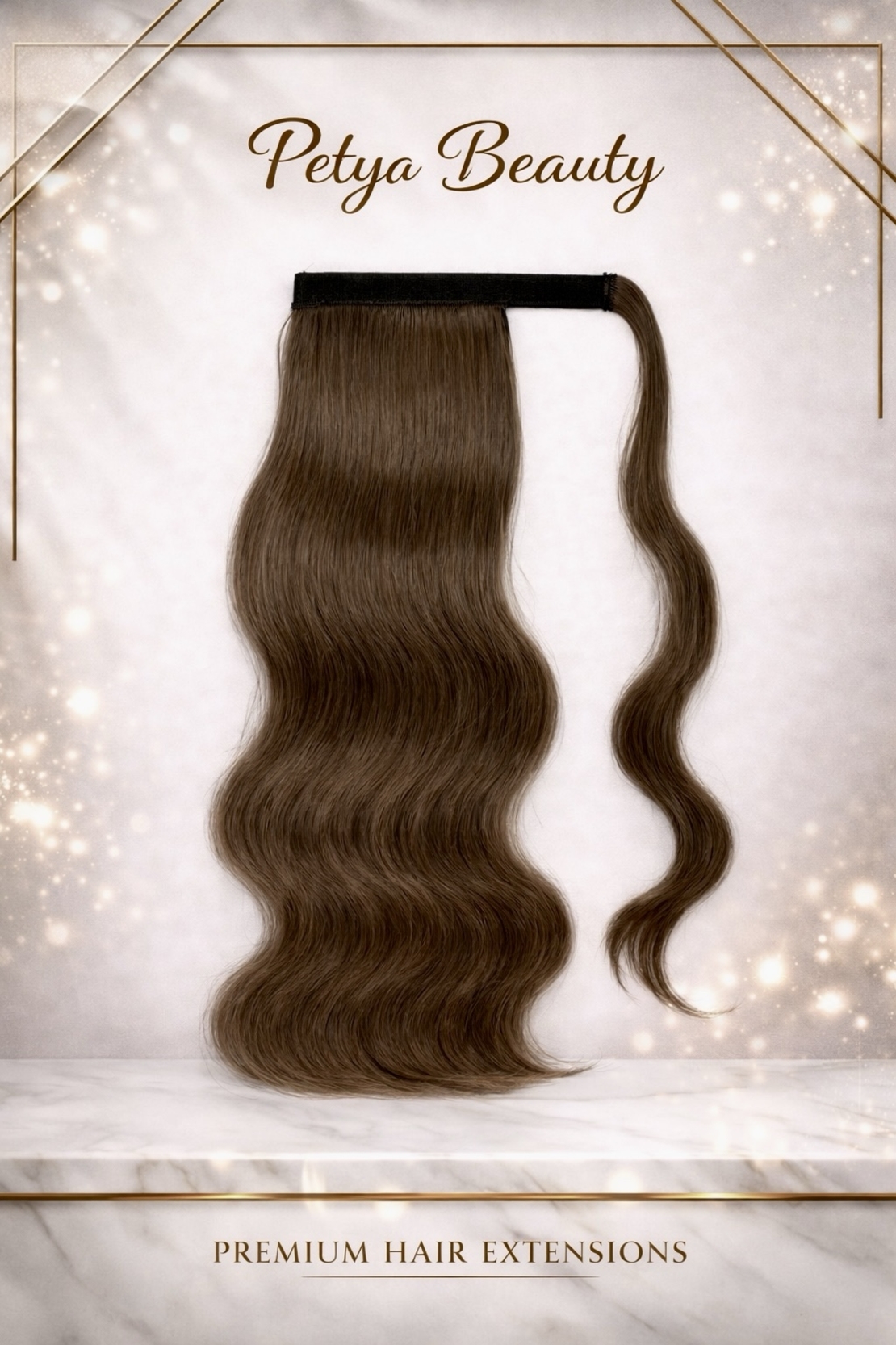 Опашка с лента/кичур (нов модел) - Светло кафяво No:7