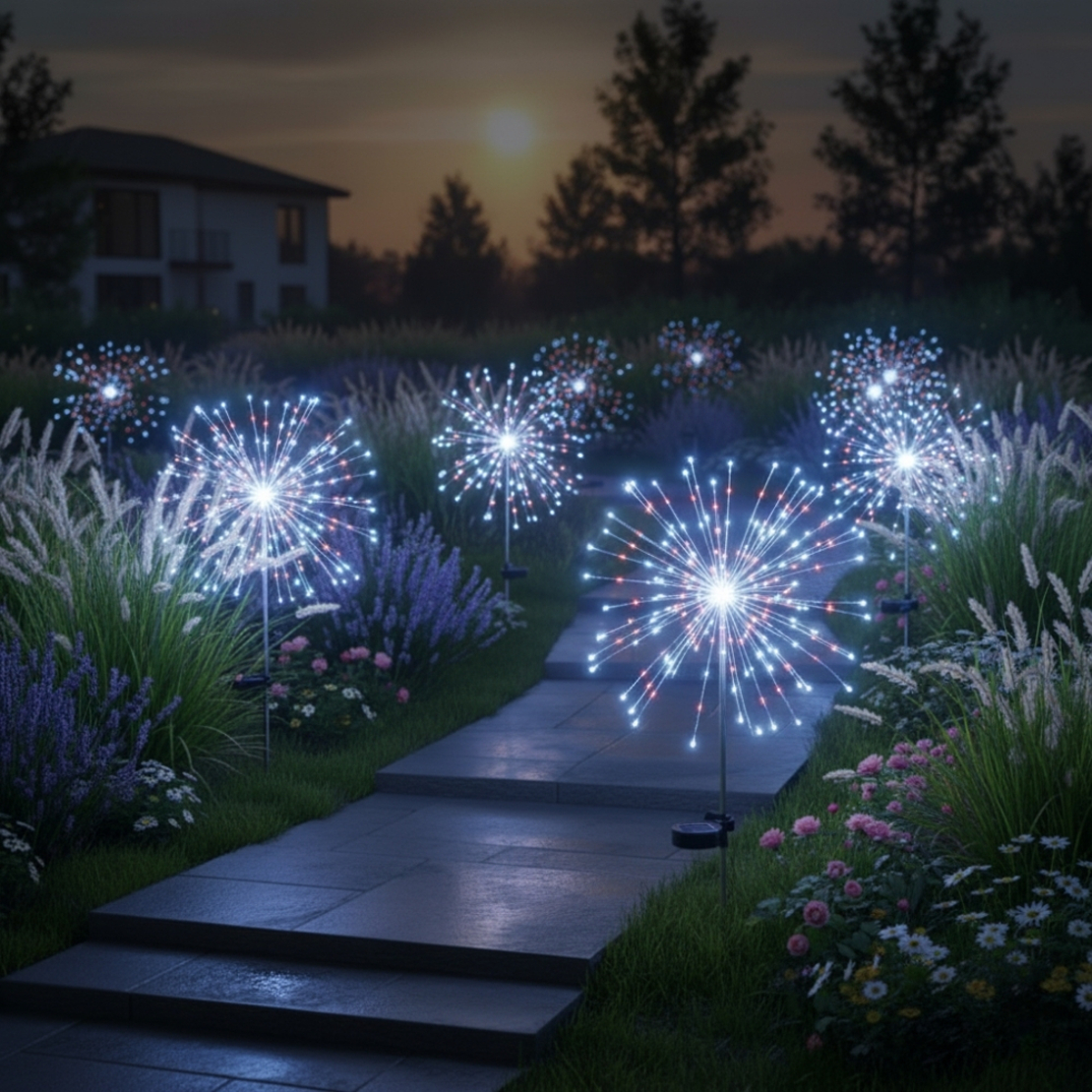 Коледно соларно глухарче с мигаща светлина