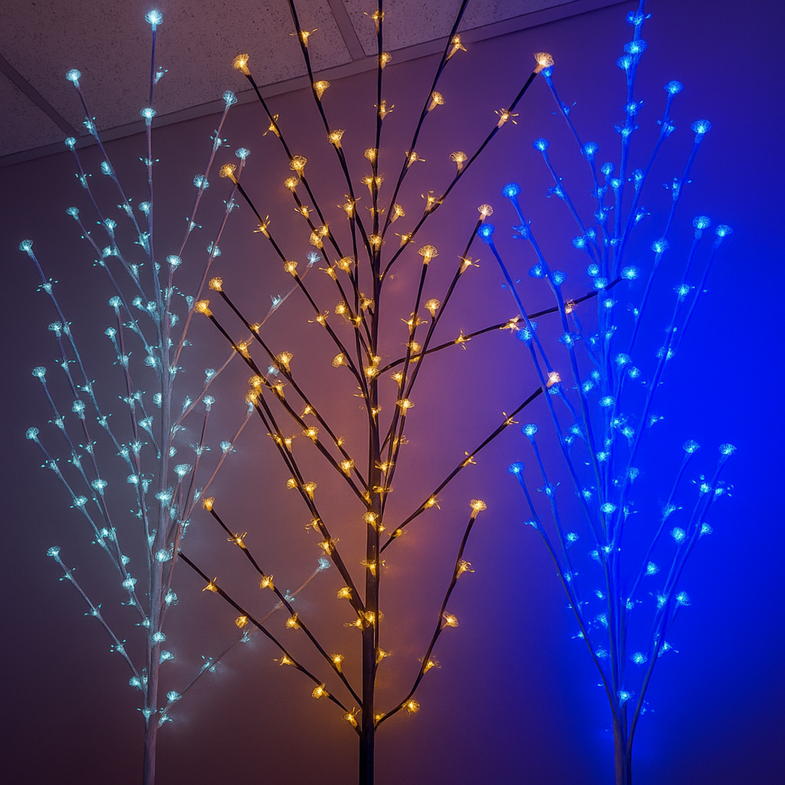 Светещо коледно дръвче модел с рози и цветя