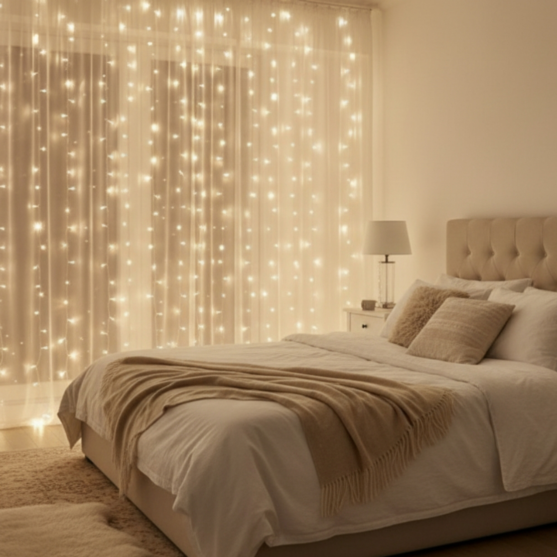 Светеща LED завеса с 400 лампички