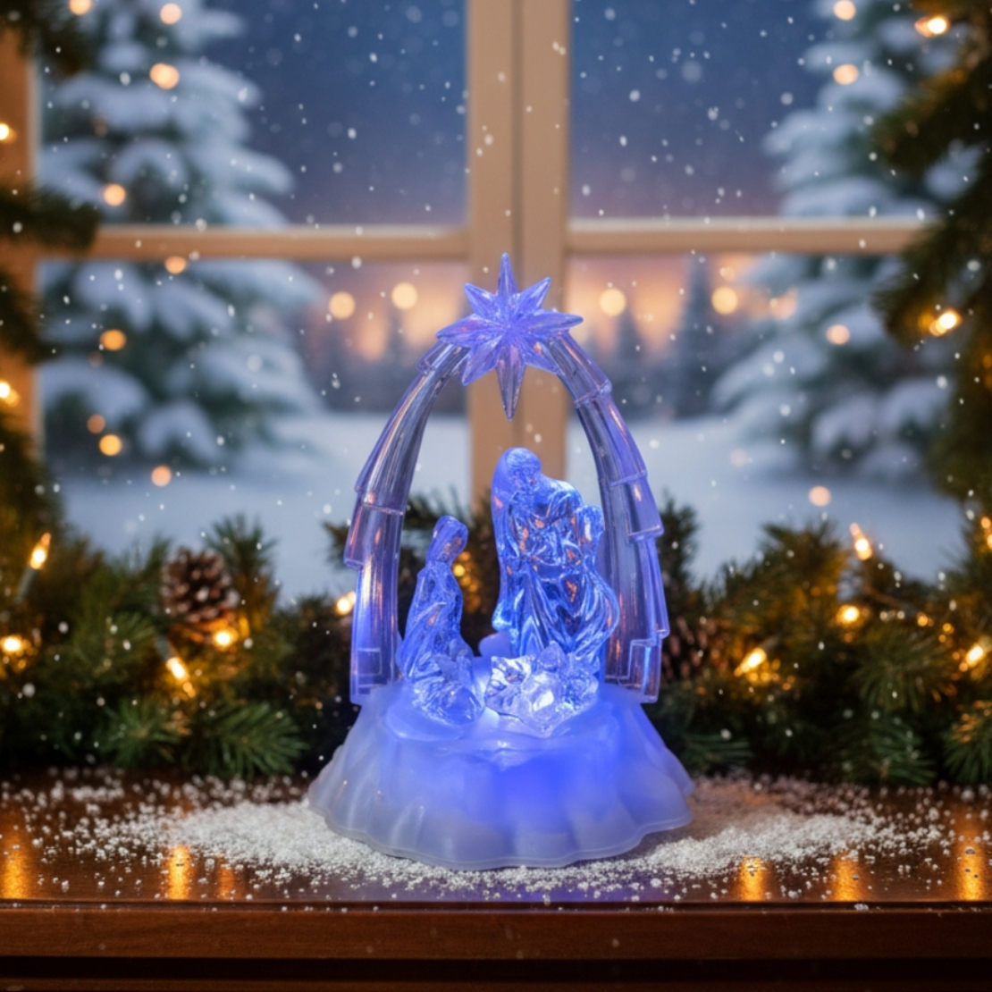 Коледна светеща фигурка Сцена от Рождество Христово“