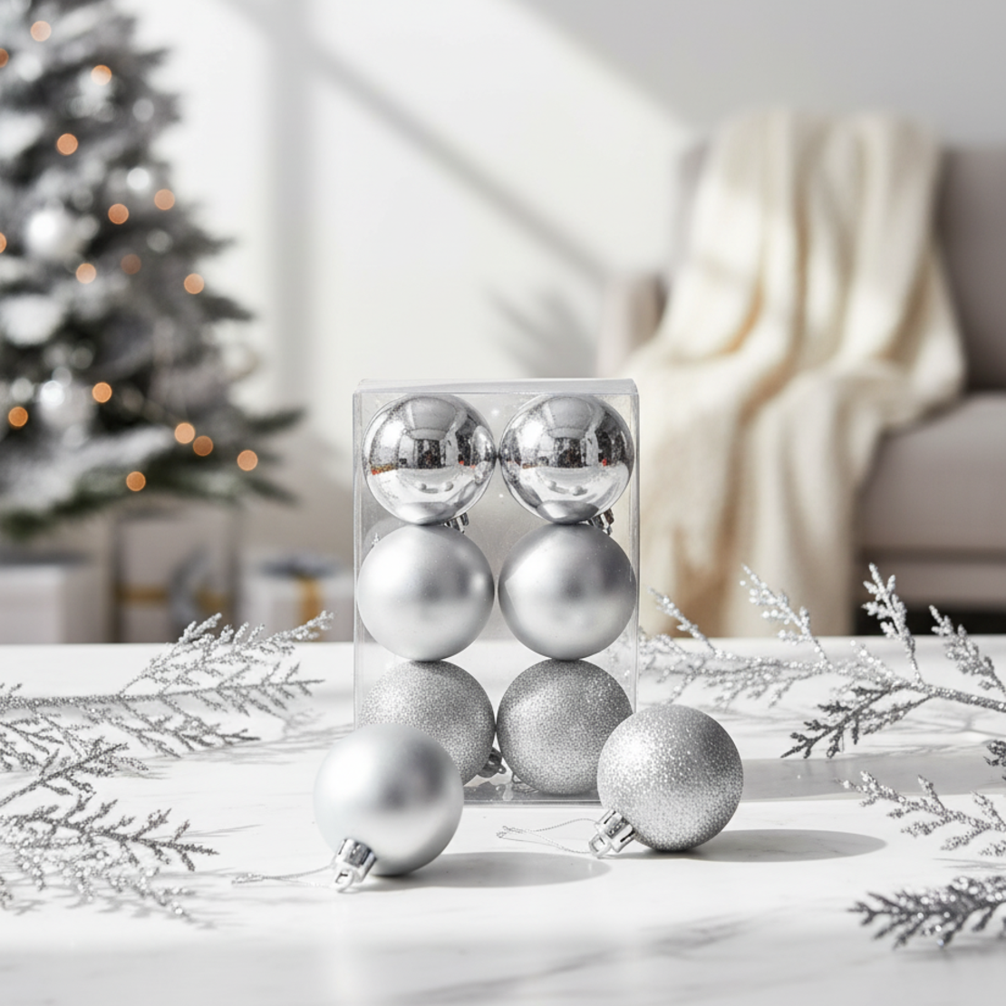 Комплект от 6 броя коледни топки