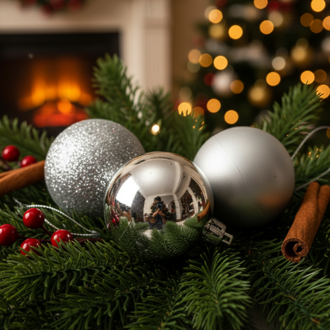 Комплект от 6 броя коледни топки
