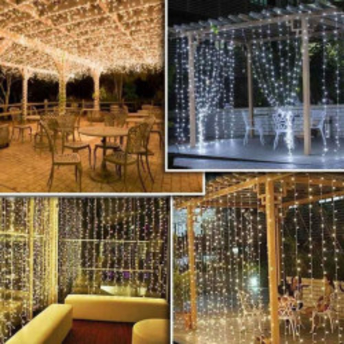 Светеща LED завеса с 720 лампички за коледа