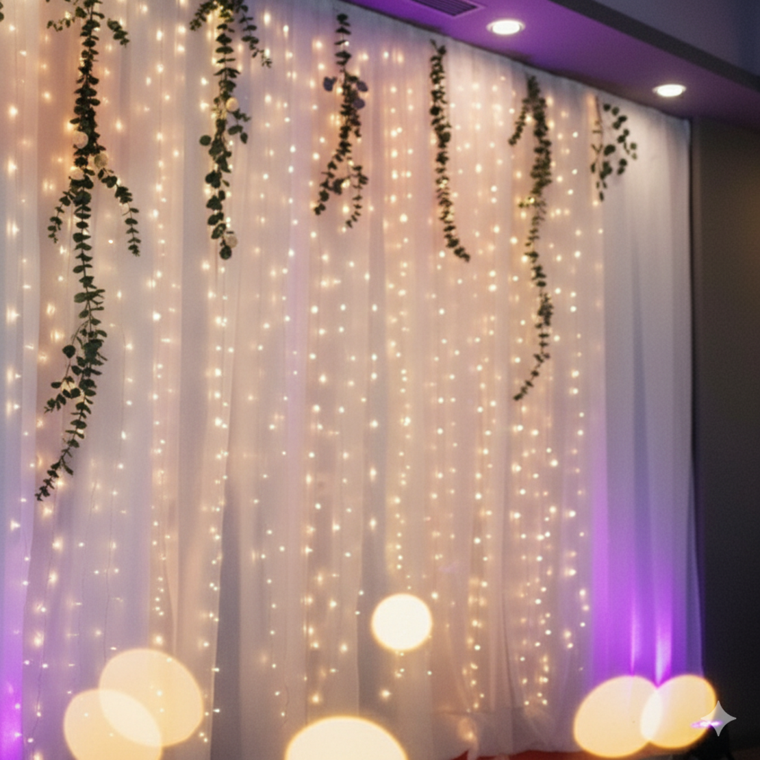 Светеща LED завеса с 720 лампички за коледа