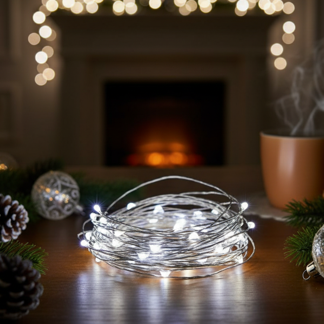 Коледни лампички на батерии в различни цветове