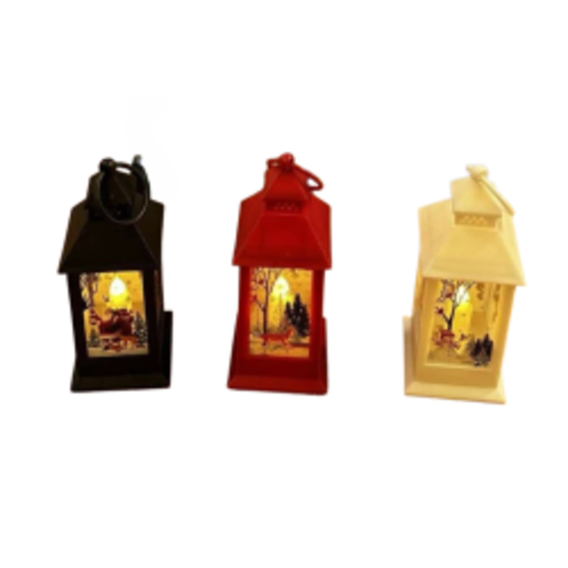 Коледен фенер с топла LED светлина