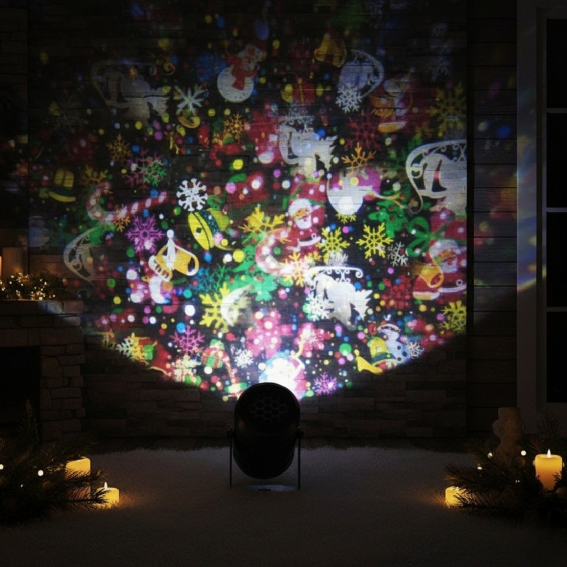 Коледен светлинен прожектор - Радост и цветове у дома