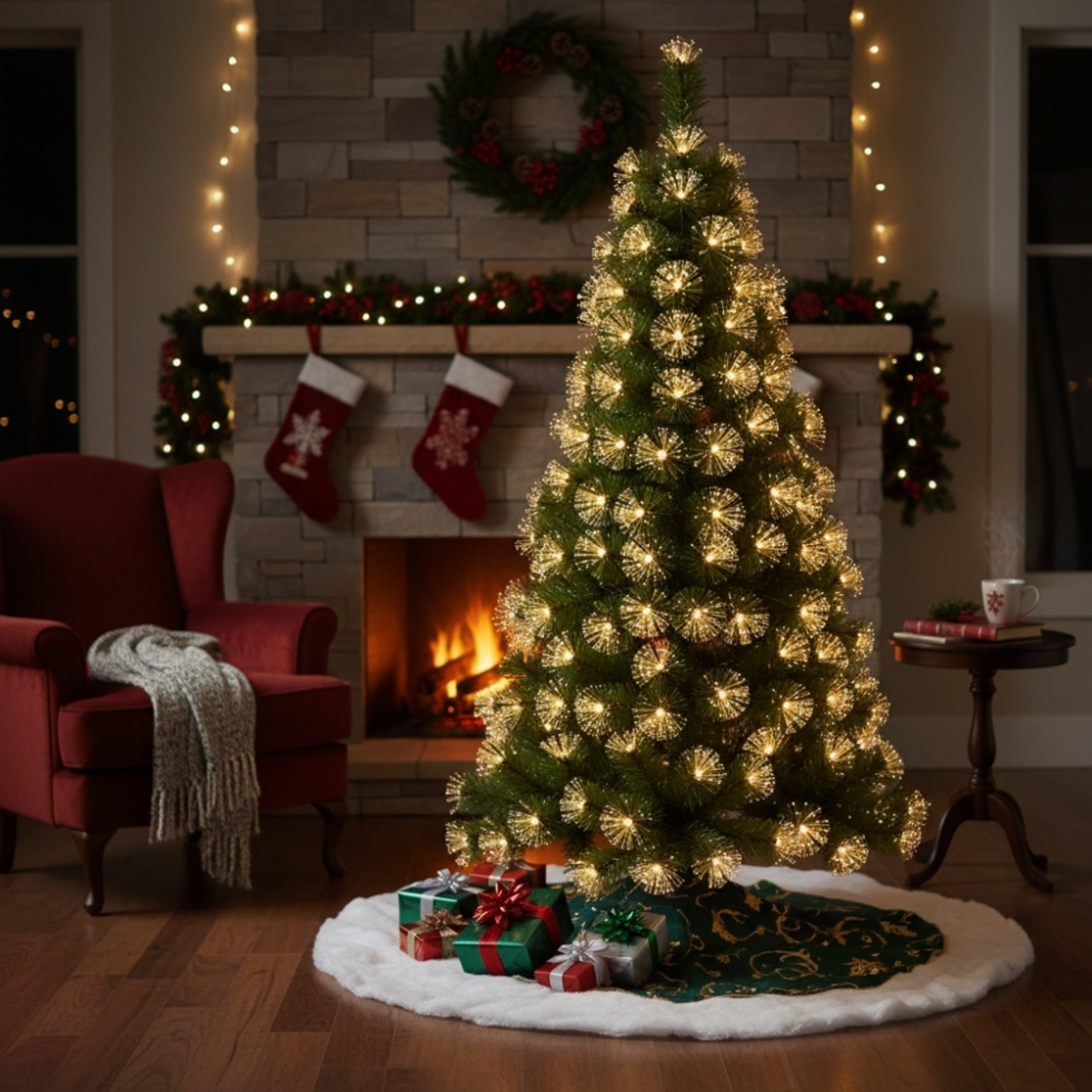 Коледна елха с вградени светлини - магията на Коледа