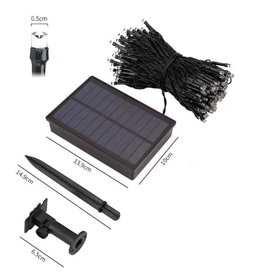 Соларни коледни лампички 12 метра 100 лампи 4 цвята по избор