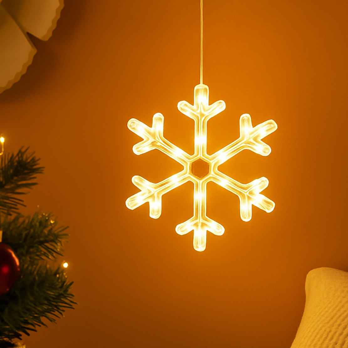 Коледна залепваща се украса с LED светлини