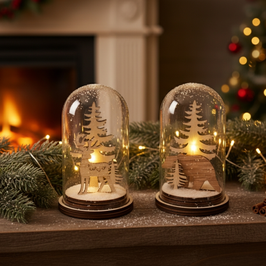 Коледна магия под стъклен купол - LED декорация