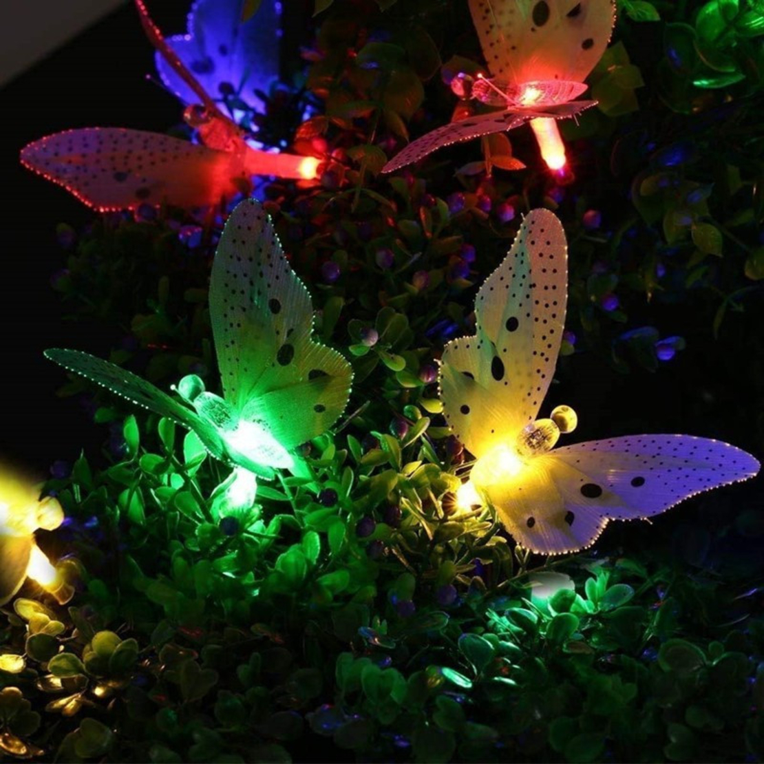 Верига от LED лампички с пеперуди избор от 12 лампички