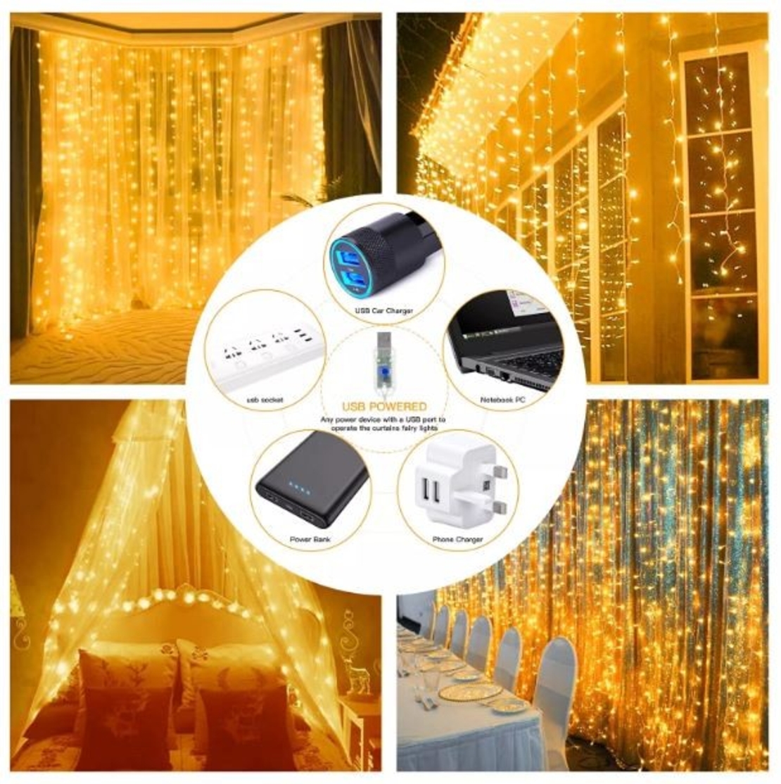 Коледни LED лампички с дистанционно управление 300LED 300см 300см Завеса