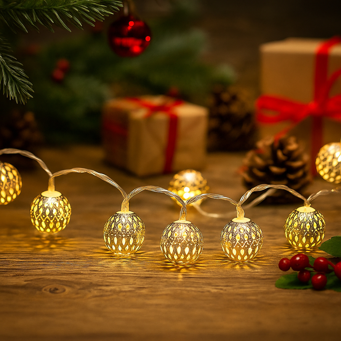 Коледни лампички – метални фигурки