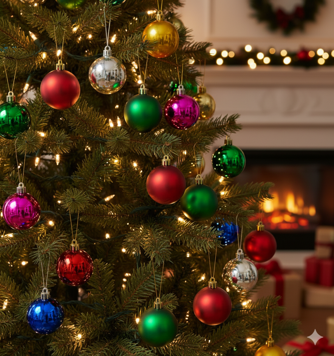 Празничен комплект от 12 бр. цветни топки в разнообразие от цветове и размери