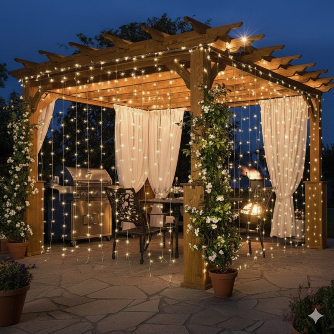 Светеща LED завеса с 720 лампички за коледа