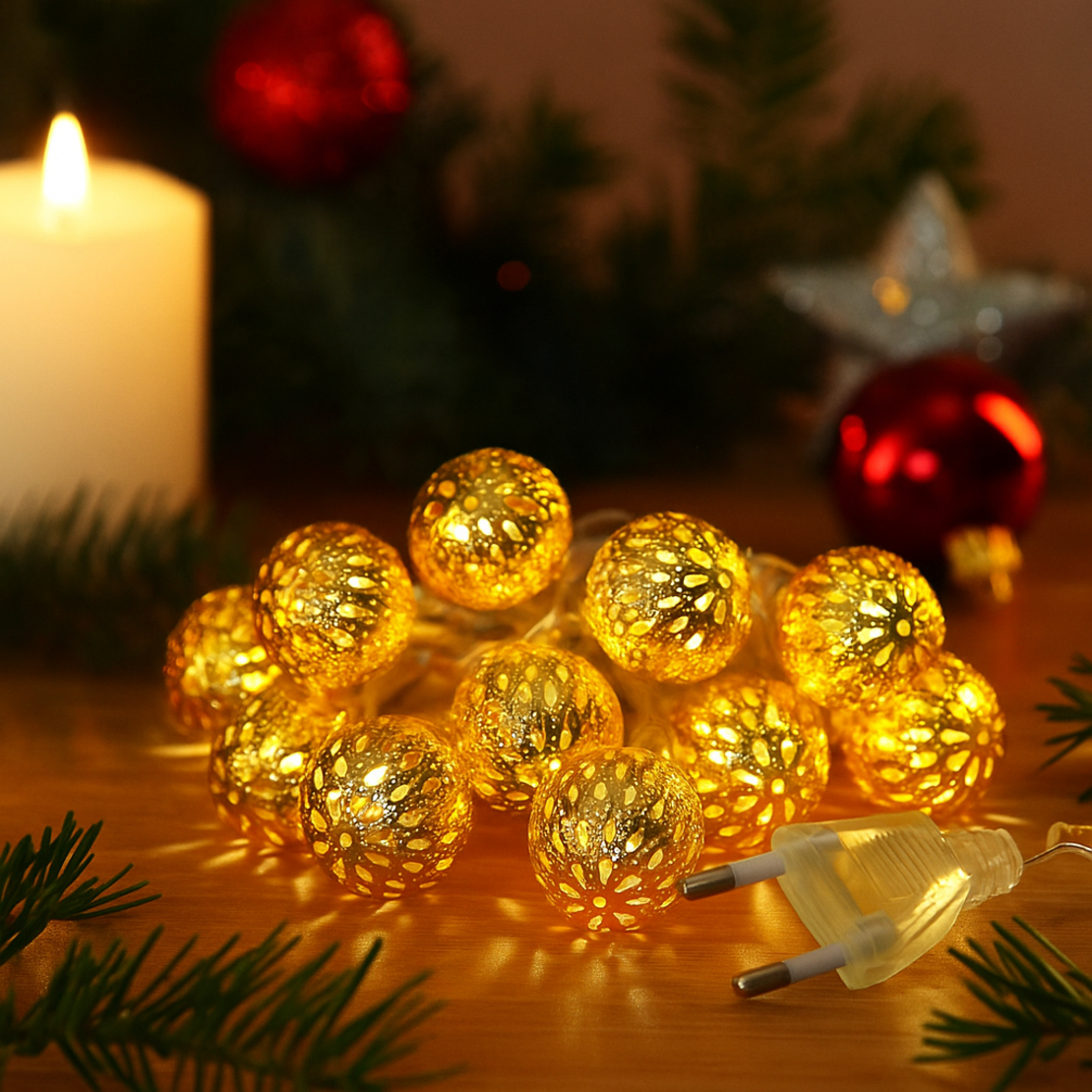 Коледни лампички – метални фигурки