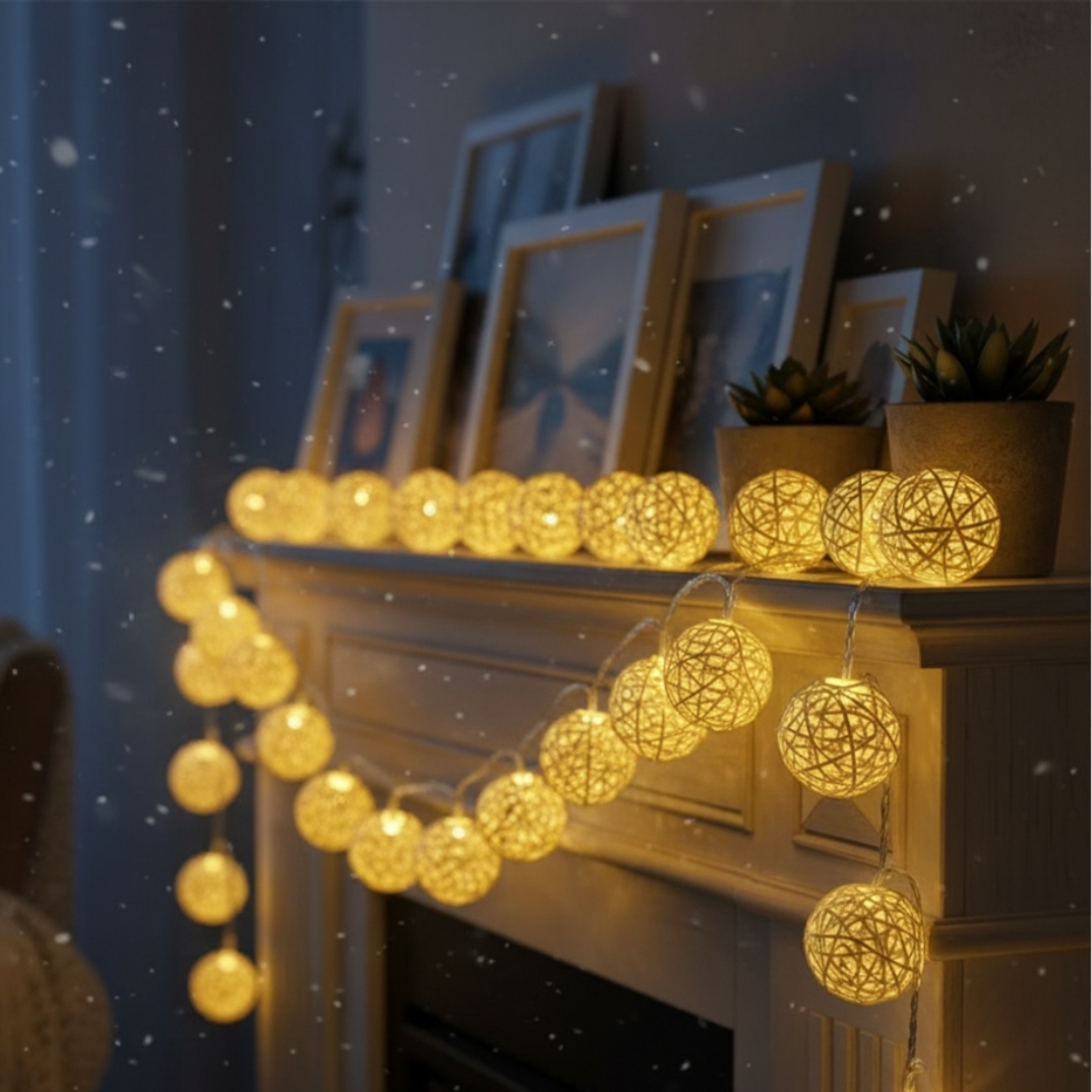 Коледни лампички – крушки с батерии