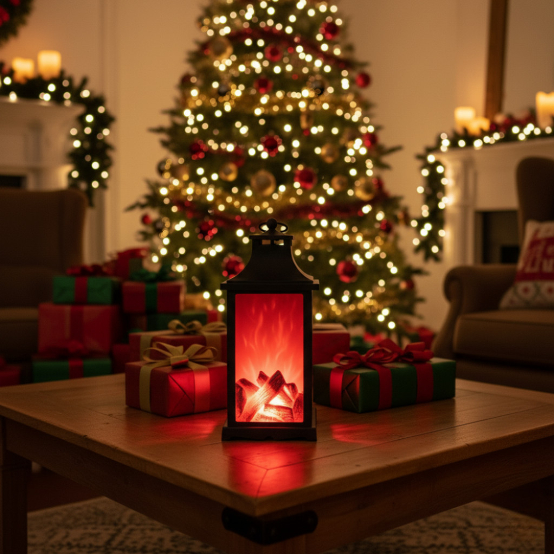 LED декоративен фенер с ефект на жив пламък