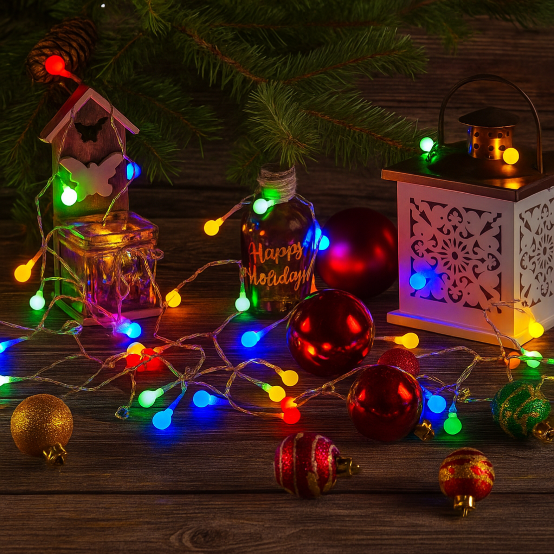 Коледно LED осветление 50 броя 5 метра за външна употреба