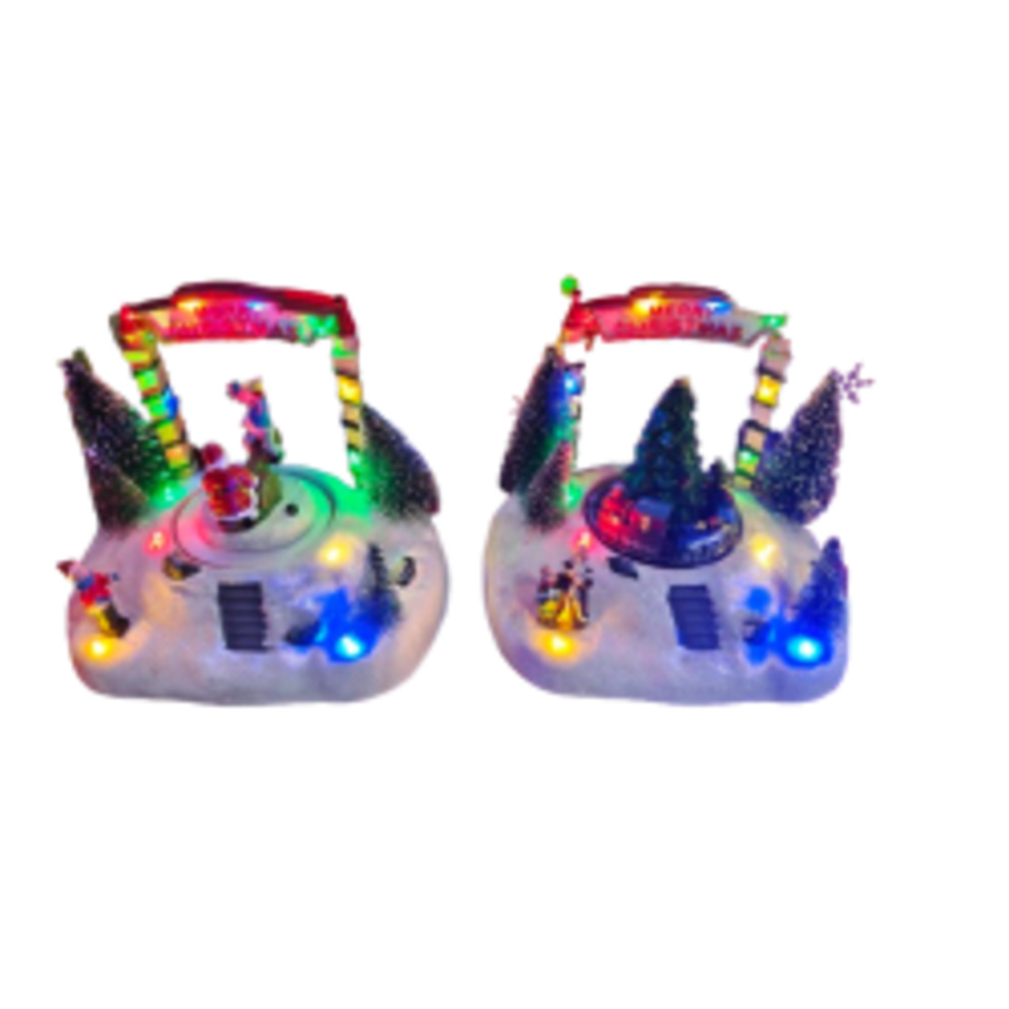 Магическа Коледна въртяща декорация със светлини