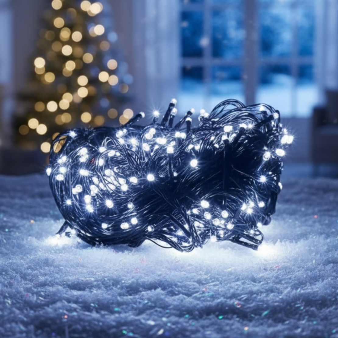 Коледни LED лампички смесен цвят 10 метра гирлянд