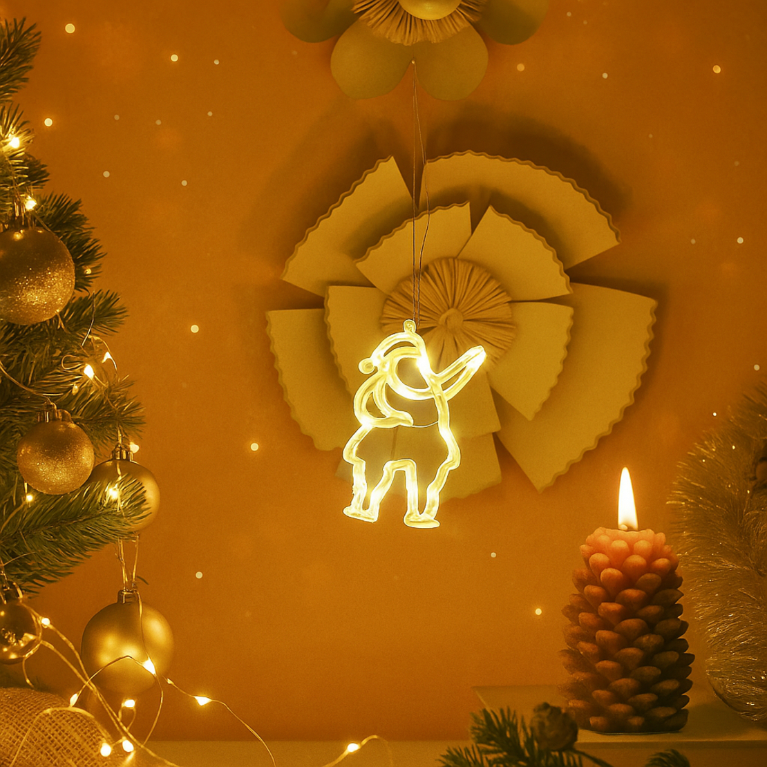 Коледна залепваща се украса с LED светлини