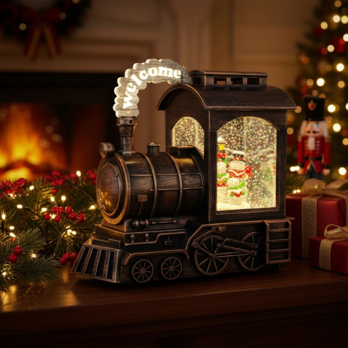 Музикална Коледна декорация влак – снежни човеци или Дядо Коледа