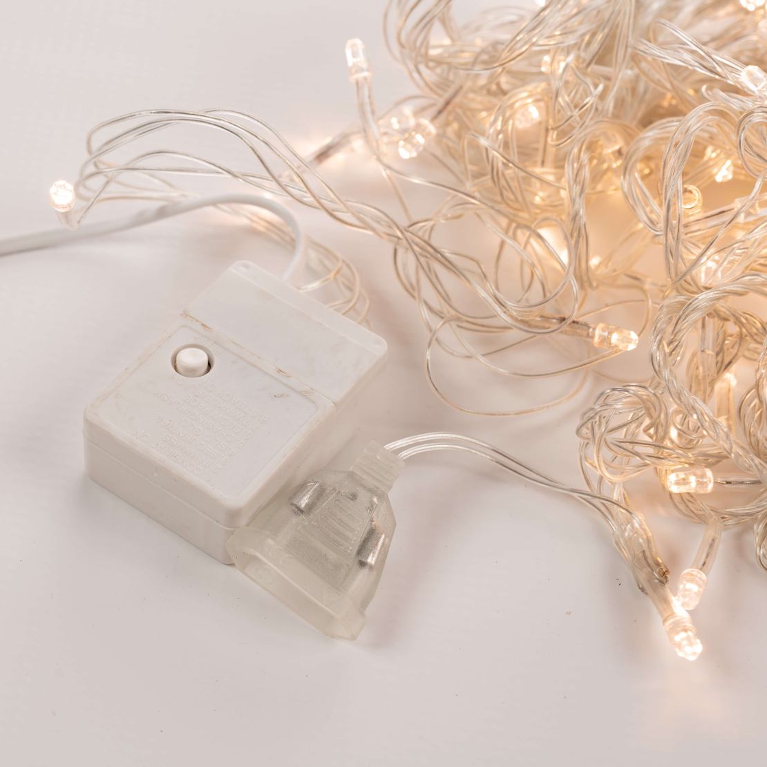 Коледни лампички кристал с удължител 10 метра 100 лампи