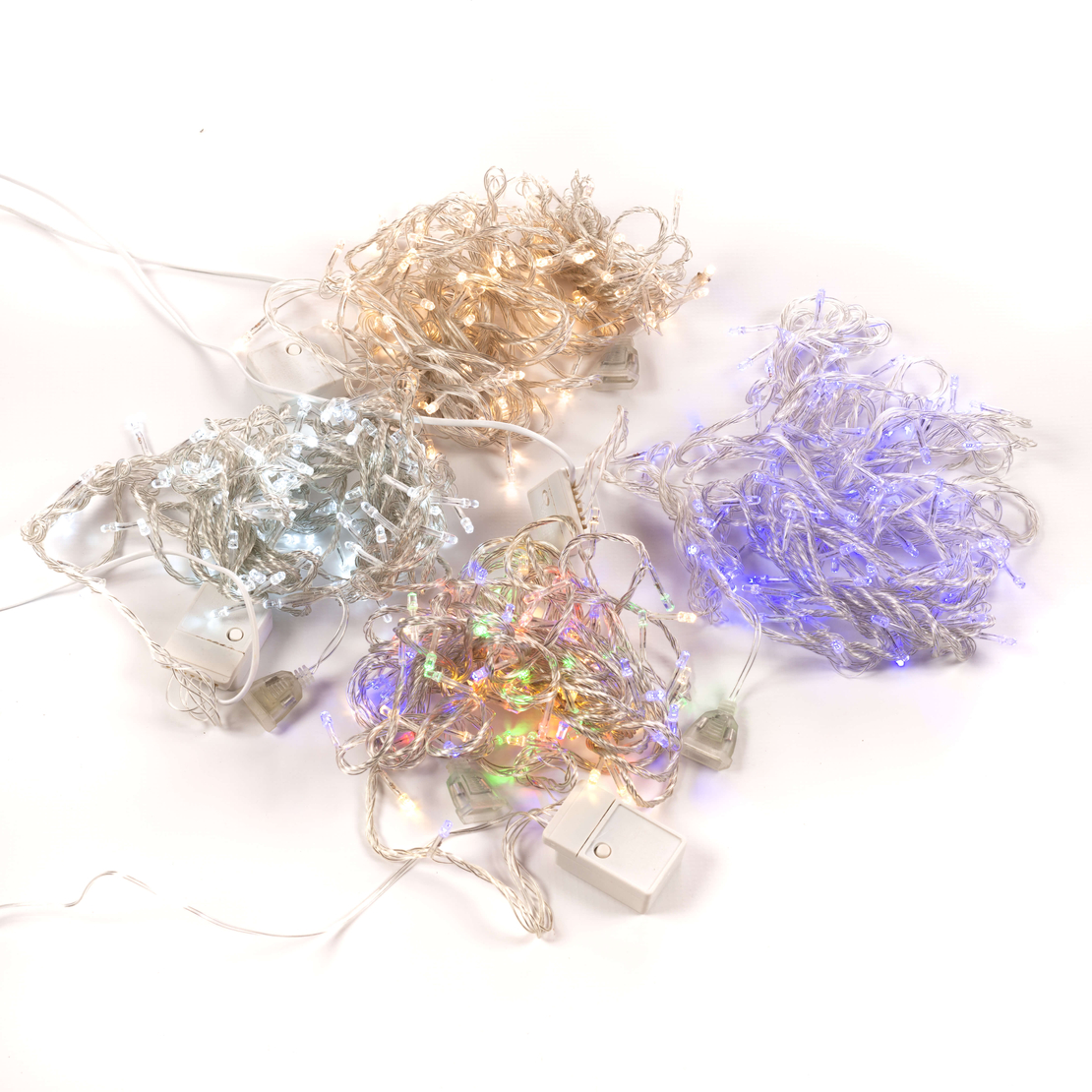 Коледни лампички кристал с удължител 10 метра 100 лампи