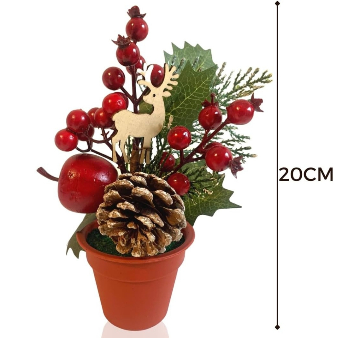 Изкуствена коледна декорация в саксия 1 бр Classic Flora