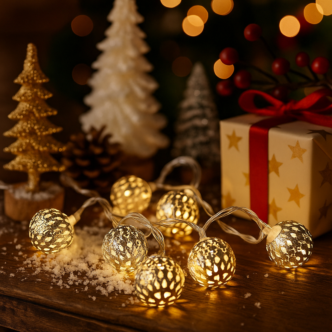 Коледни лампички – метални фигурки