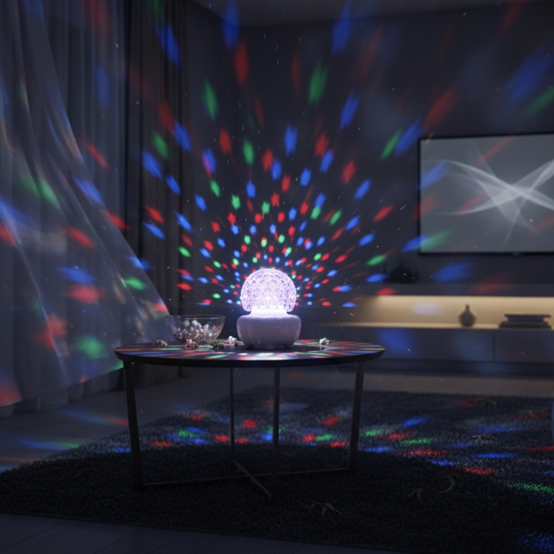 Коледна кристална въртяща се топка LED светлина