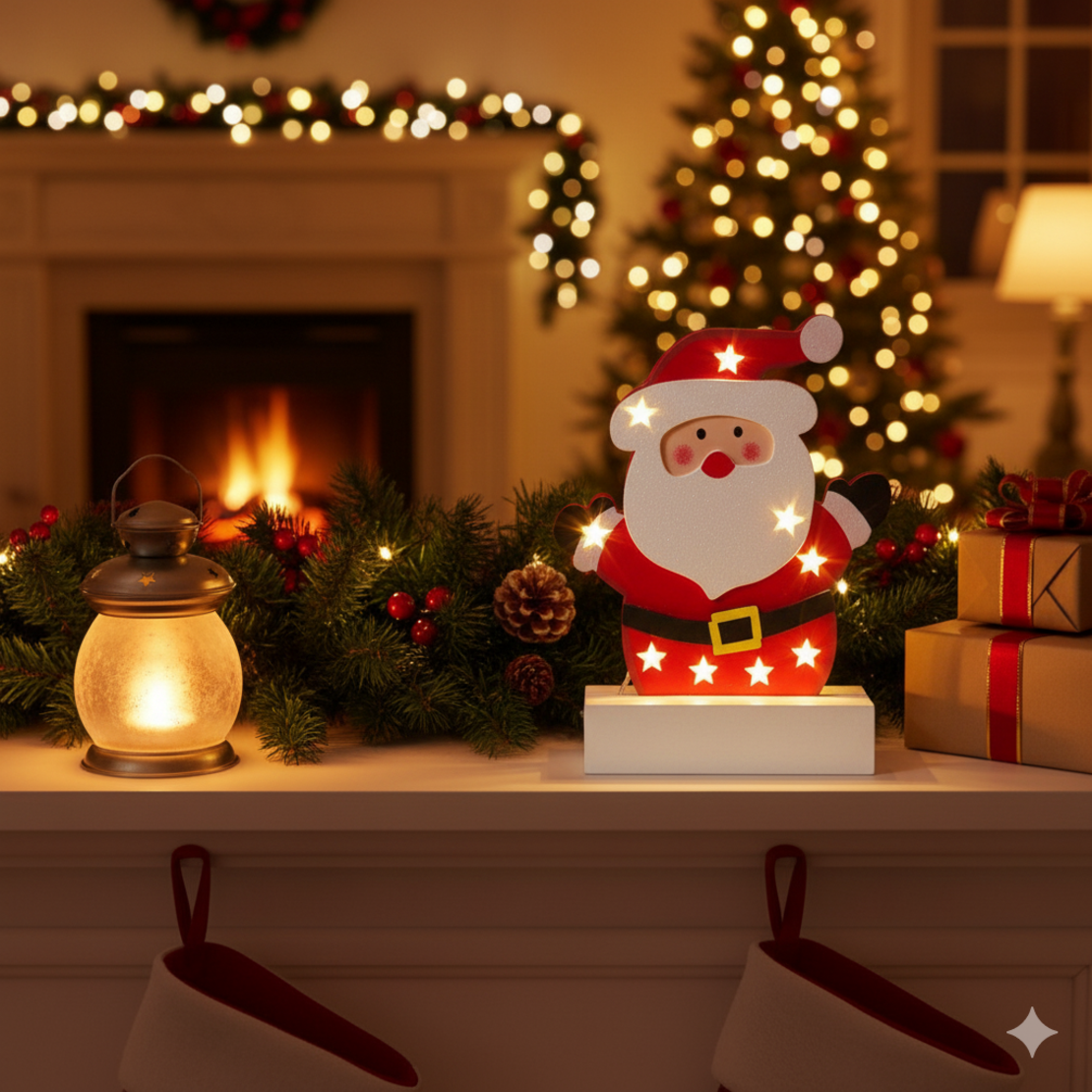 Светеща украса във формата на Дядо Коледа